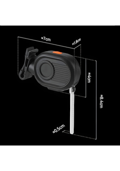 8821 Usb Şarjlı Bisiklet Arka Lamba Cob Led, 3 Modlu, Type-c, Damla Tasarım Siyah