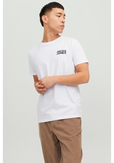 Jack & Jones 12151955 Jjecorp Logo Tee O-neck Noos Erkek T-shirt 12151955-R157889 Beyaz - Siyah