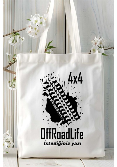 Art Hediye Off Road Offroad Baskılı Bez Çanta Kişiye Özel Model 4 Çok Renkli