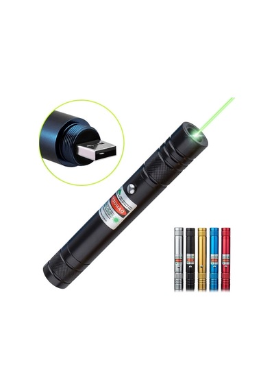 Fithome 100mw Desen Başlıklı Usb Şarjlı Yeşil Lazer Pointer