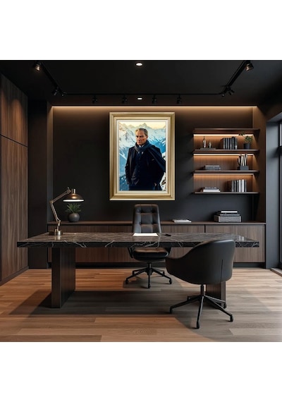 Çerçeveli Deri Atatürk Tablosu 28 Çerçeveli Tablo 61x81 Cm Diğer