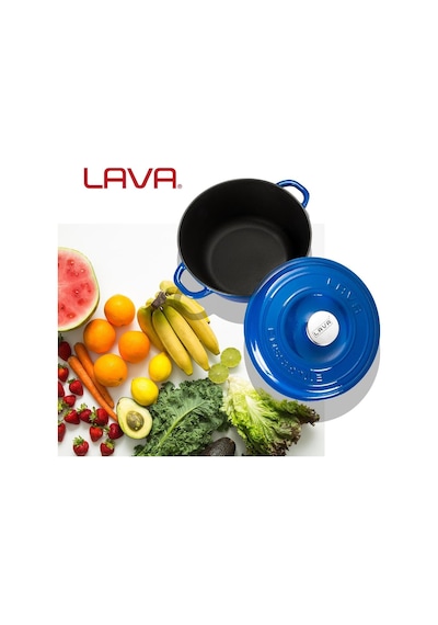 Lava Döküm Yuvarlak Tencere Döküm Demir Kapak New Heritage Serisi Çap(Ø)26cm.