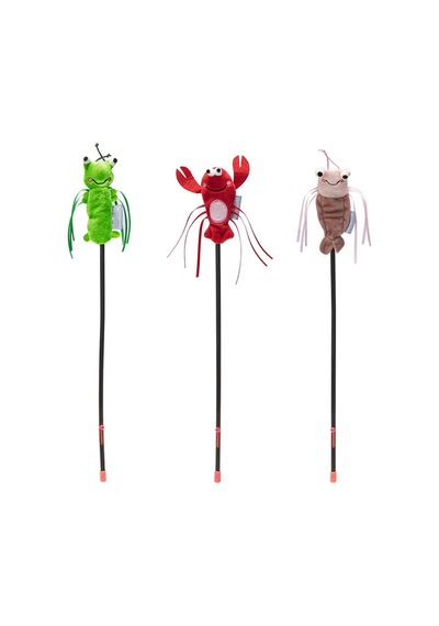 Hnrlıshp Beeztees Kedi Oltası, Oyuncaklı, Peluş, Kurdelalar, Çeşitli Renklerde, 40cm