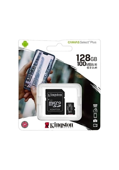 Kıngston 128gb Canvas Select Plus Gen3 Microsdxc Uhs-ı 150mb/s Cl10 Card + Adapt