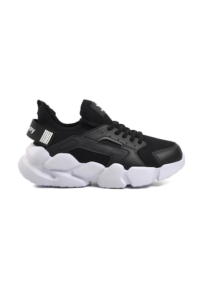 Walkway Hura Siyah-beyaz Fileli Hafif Unisex Spor Ayakkabı 001