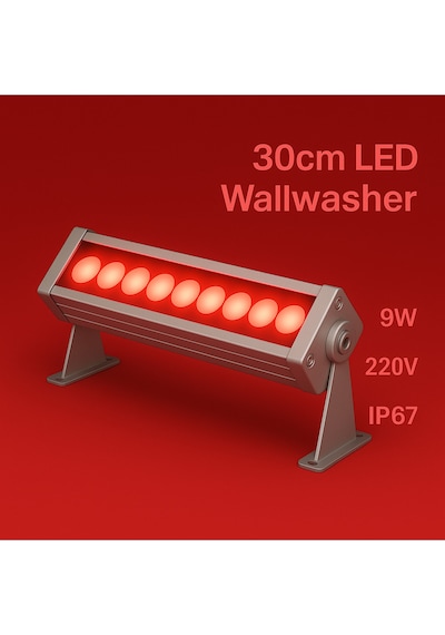 30cm 9w Kırmızı Wallwasher Led Duvar Boyama, Minare, Bina Cephe, Organizasyon, Ağaç, İç-dış Kullanm Kırmızı