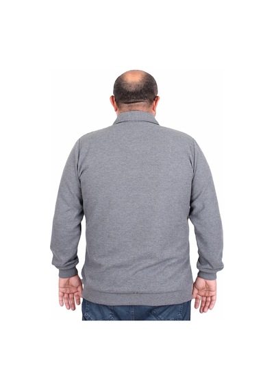 Moc Grande Mocgrande Erkek Büyük Beden Polo Yaka Sweat Orjinal 24409 Antrasit Melanj Moc Grande Mocgrande Erkek Büyük Beden Polo Yaka Sweat Orjinal 24409 Antrasit Melanj