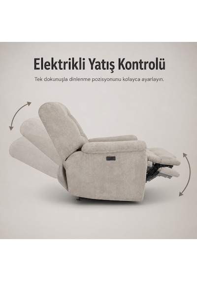 Smarto Relax Porto Comfort Elektrikli Döner Sallanan Tv Koltuğu Kontrol Panel... Bej