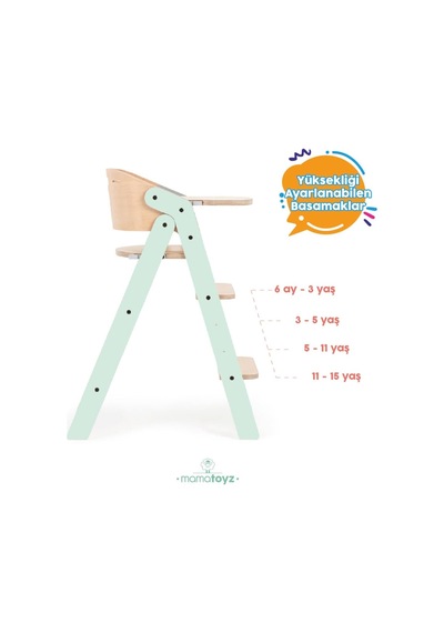 Mychair Katlanır Mama Sandalyesi All-ın-one Mint Rengi Foldable Highchair All-ın-one Mint Colour