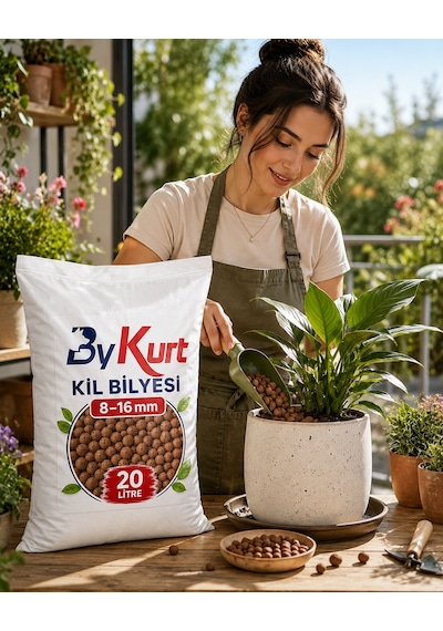Kil Bilyesi 20 Litre 8-16 Mm Saksı Bitkileri, Bahçe Peyzajı Ve Hidroponik Kullanım İçin 20 L