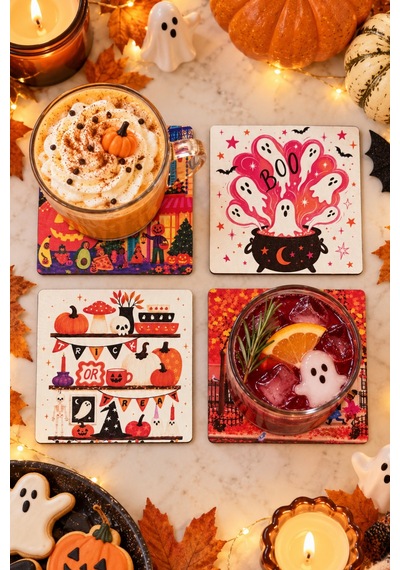 Boo Yazılı Cadılar Bayramı Temalı 4 Lü Kare Bardak Altlığı Set 9 Cm, 3 Mm Ahşap Mdf, Dijital Baskı - 930914363 Diğer Boo Yazılı Cadılar Bayramı Temalı 4 Lü Kare Bardak Altlığı Set 9 Cm, 3 Mm Ahşap Mdf, Dijital Baskı - 930914363 Diğer