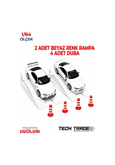 1/64 Ölçek Diorama 2 Adet Beyaz Rampa + 4 Adet Duba