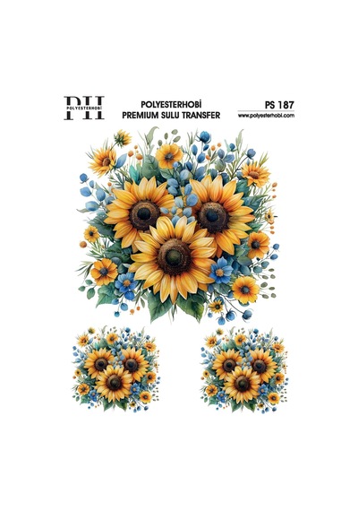 Polyesterhobi Premium Sulu Transfer 25x35 Cm Çiçek Desenli Ps 187