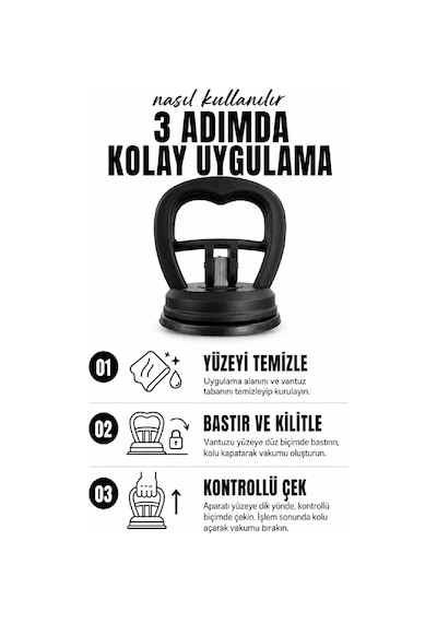 Vakumlu Araç Göçük Düzeltme Aparatı Boyasız Kaporta Çektirme Vantuzu