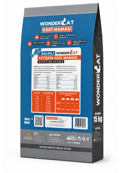 Wondercat Balıklı Yetişkin Kedi Maması 15 Kg