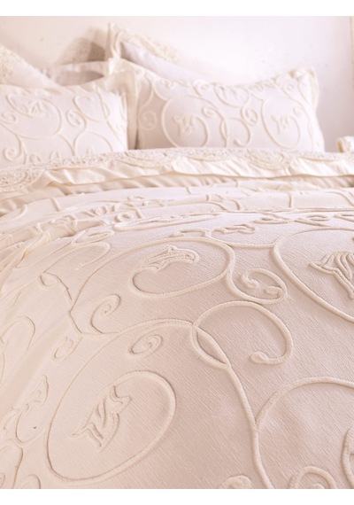 Anna Karina Home Consept Isabella 3 Parça Pike Takımı / Pique Set Krem