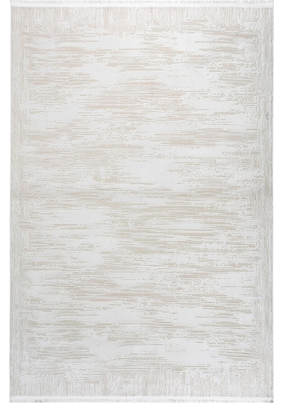 Distressed Pattern Eskitme Pamuk Tabanlı Salon - Oturma Odası Krem Renk Halı Krem
