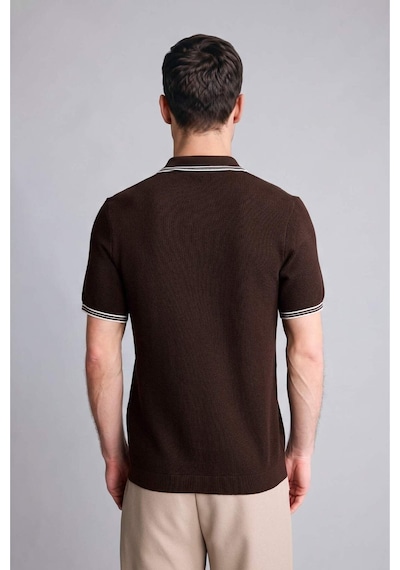 Defacto %100 Pamuk Polo Tişört G3307ax26smbn339 Kahve-bn339