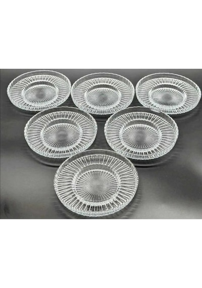 Paşabahçe Elysia Çay Bardağı Ile Uyumlu Çay Tabak Takımı - 6 Parça Çay Tabağı Seti Şeffaf