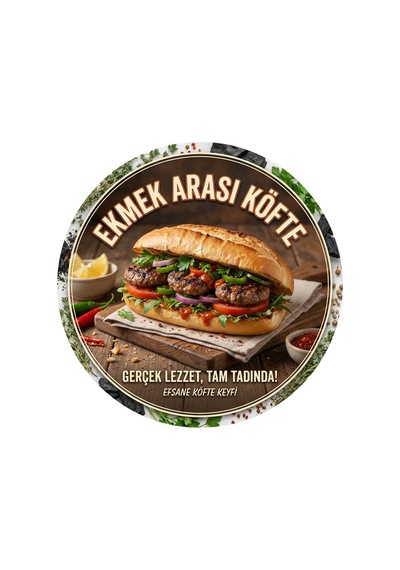 Mayeka Ekmek Arası Köfte Temalı Büfeler Cafeler Köfteciler İçin Ahşap Duvar Kapı Dekoratif Süs Tablo 8