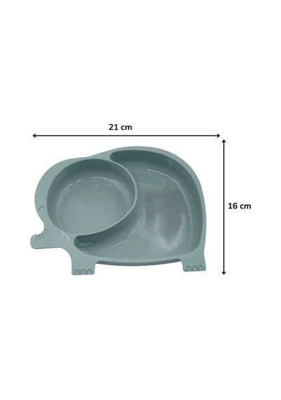 Buffer Bebek Ve Çocuk İçin Sevimli Fil Model Desenli Yemek Bebek Mama Kabı Bölmeli Tabak Renkli