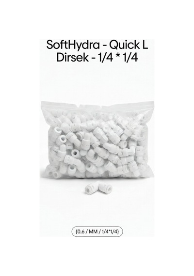 1/4" X 1/4" Quick L Dirsek - Su Arıtma Hortum Bağlantı Parçası 90 Derece Push-fit