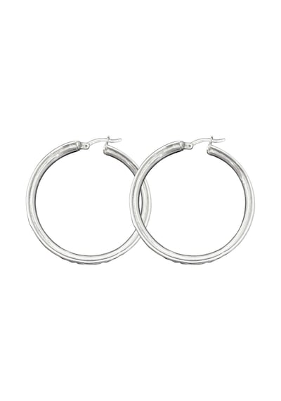 Oya Silver Sıra Taşlı Kadın Gümüş Halka Küpe 4x4cm