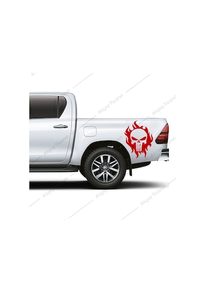 Alevli Kuru Kafa Sticker Alev Sticker Araba Oto Sticker