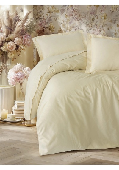 Elegant Bej Çift Kişilik Saten Nev Takımı Renkli