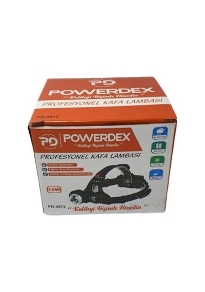 Powerdex Pd-9972 Profesyonel Şarjlı Kafa Lambası Pd-997 Siyah