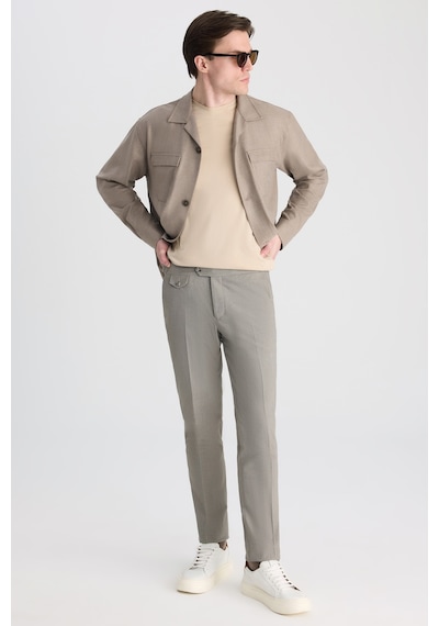 D's Damat Ds Damat Slim Fit Vizon Armürlü Kumaş Pantolon 5hf03kv21321m V01