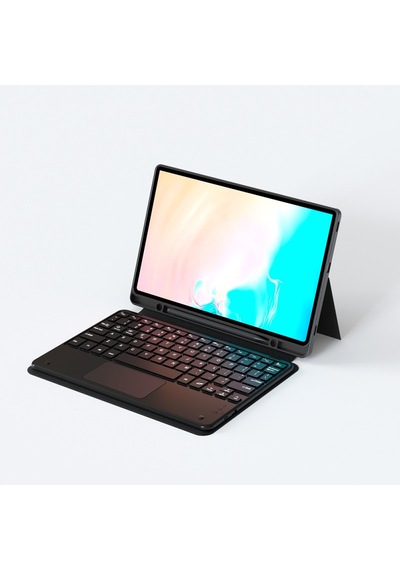 Samsung Galaxy Uyumlu Tab S8 Ultra Sm-x900 Border Keyboard Bluetooh Bağlantılı Standlı Klavyeli Tablet Kılıfı Arka Kapak