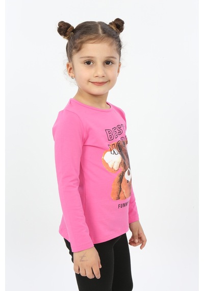 Toontoy Kids Toontoy Kız Çocuk Best Mood Ayıcık Baskılı Tişört Fuşya Toontoy Kids Toontoy Kız Çocuk Best Mood Ayıcık Baskılı Tişört Fuşya
