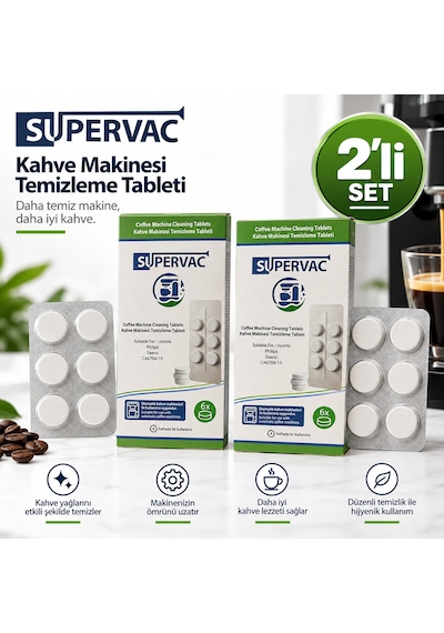 Philips Ca6704/10 Espresso Kahve Makinesi Kahve Yağı Çözücü Temizleme Tableti 12 Adet Beyaz