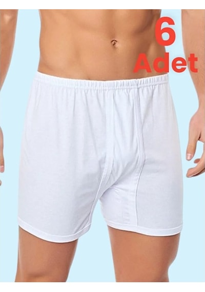 Tezzgelsin Erkek Rahat Kesim 6'lı Pamuklu Külot Boxer Beya Beyaz