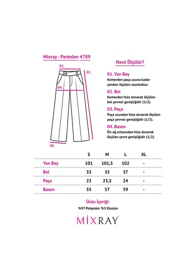 Mixray 4789 Kadın Leopar Biyeli Havuç Pantolon Taş