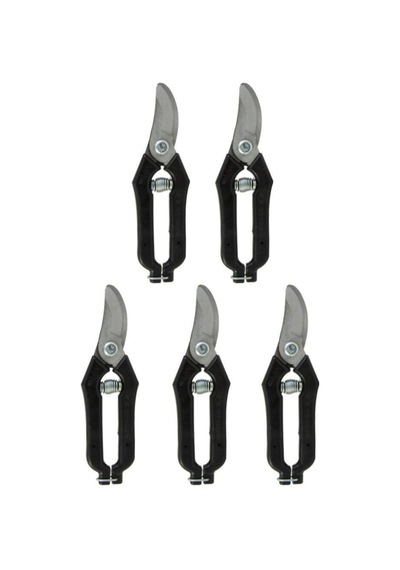 Göcen 5 Adet Narenciye Üzüm Bağ Budama Makası Eğri Uçlu 18 Cm Siyah