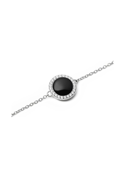 Audrey Bracelet Black Agathe Silver Silver