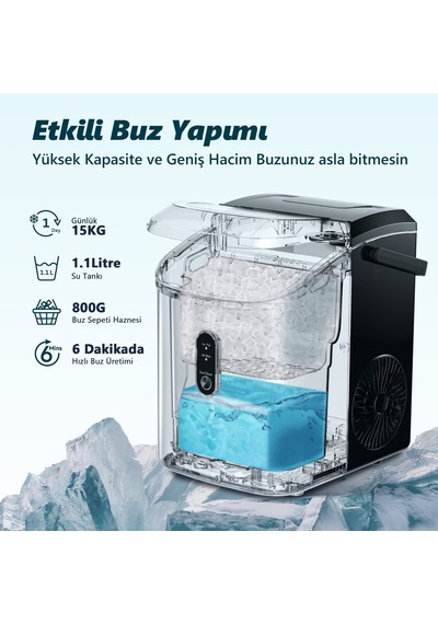 Nugget Granül Taşınabilir Buz Makinesi, Otomatik Temizleme, Hızlı Buz Yapma, Im002