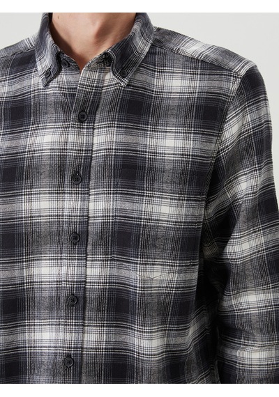 Lcwaıkıkı Classic Siyah Regular Fit Uzun Kollu Ekose Poplin Erkek Gömlek