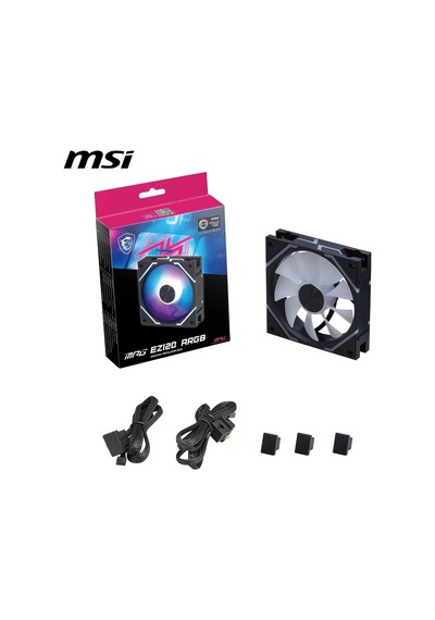 Mpg Ez120 Argb Manyetik Daisy-chain 120mm Argb Kasa Fanı, Siyah, Patentli Manyetik Bağlantı Bloğu