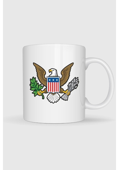 American Bald Eagle Tasarımlı Kupa Bardak Beyaz