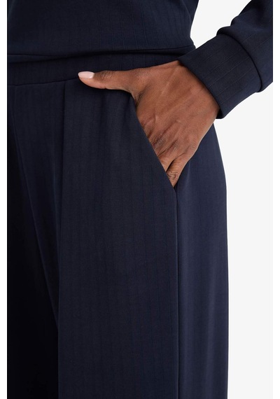 Defacto Ultra Yumuşak Wıde Leg Cepli Geniş Paça Uzun Boy Modal Sporcu Pantolon F9493ax26spnv146 Lacivert-nv146