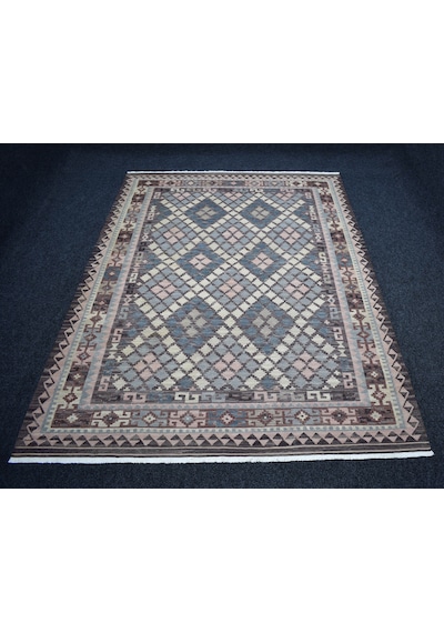 Zehra Abla Halı Vintage El Dokuma Pastel Cerit Yörükleri Meşhed İran Yün Kilim 7405 Çok Renkli