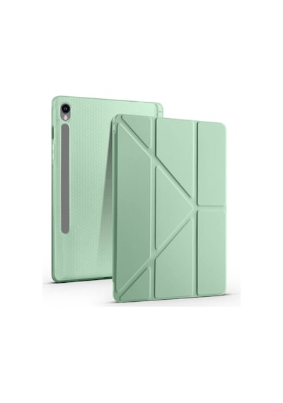 Galaxy Uyumlu  Tab S9 Kılıf Frm Tri Folding Kalem Bölmeli Standlı Kılıf-siyah Arka Kapak