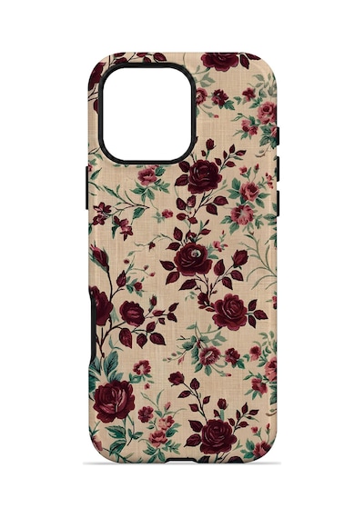 Velvoria Valestra Bordo Botanik Apple Apple iPhone Uyumlu 16 Pro Max Magsafe Koruma Kılıfı Valestra Magline - Bordo Botanik