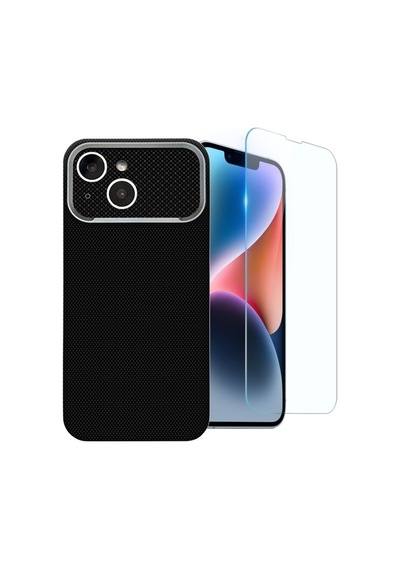 Nihcase Apple iPhone Uyumlu 15 Kılıf M-safe Şarj Özellikli Paris Zerre Sert Pc Kapak + Ekran Koruyucu