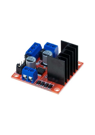 L298N Voltaj Regulatörlü  Çift Motor Sürücü Kartı(Kırmızı PCB)