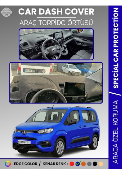 Toyota Proace Cıty 2019-2024 Torpido Örtüsü Panel Halısı Torpido Koruma Tam Uyum Uv Koruma Kaymaz - 413 Stiloto