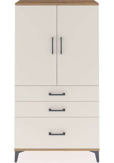 Arges Dolap Tek Raflı 3 Çekmeceli Tek Askılı 88x30x163 Çam-ay... Çam